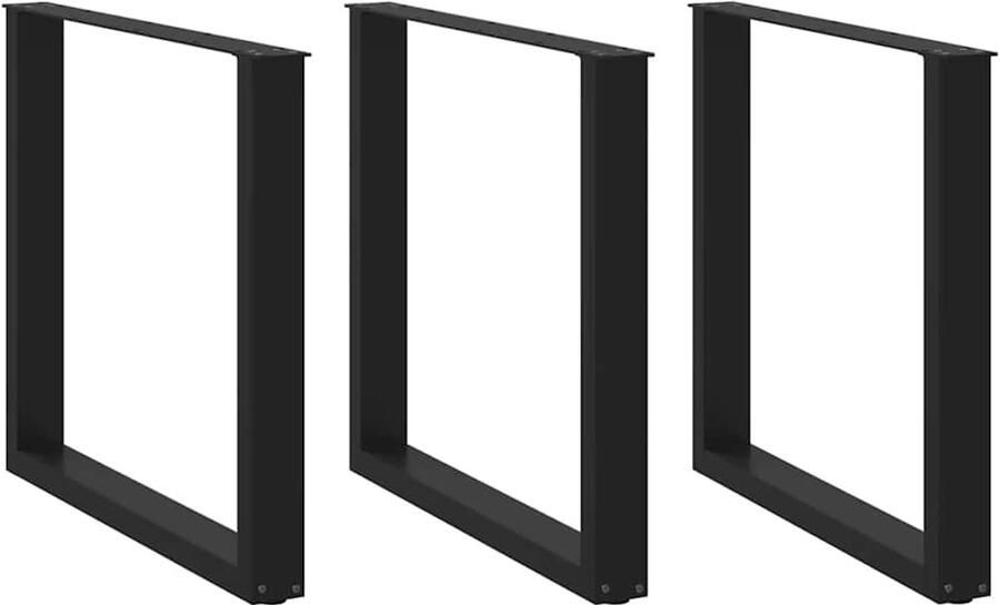 VidaXL Salontafelpoten U-vormig 90x73 cm Zwart Salontafelpoten Zwarte Salontafelpoten Metalen Salontafelpoten U-vormige Salontafelpoten Salontafel Onderstel