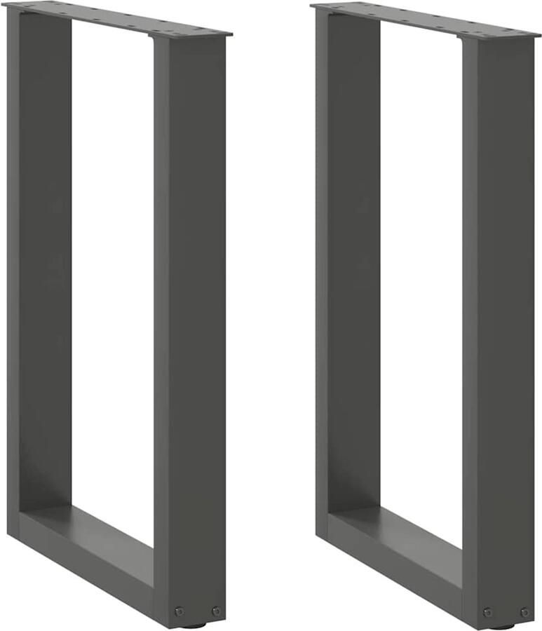VidaXL Salontafelpoten U-vormig Staal Antraciet Eettafelpoten Eetkamerstoel Tafelvoet Metalen Tafelpoten Industrieel Meubilair