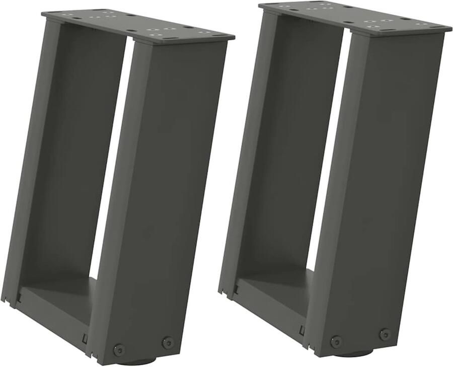 VidaXL Salontafelpoten U-vormig Staal Antraciet Salontafelpoten Metalen Tafelpoten Salontafels Tafelvoet Modern Design - Foto 2