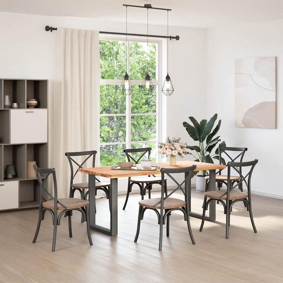 VidaXL Salontafelpoten U-vormig Staal Antraciet Eetkamerstoel Eetkamerset Tafelvoet Metalen Tafelvoet Industrieel Design - Foto 2