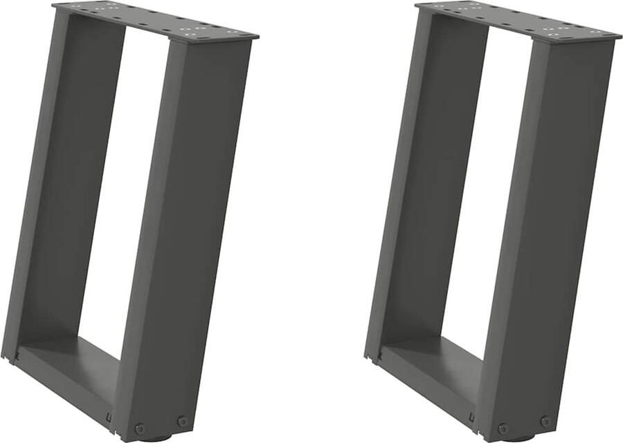 VidaXL Salontafelpoten U-vormig Staal Antraciet Salontafel Potten Metalen Tafelpoten Industrieel Meubilair Modern Tafellaar Salontafel Onderstel