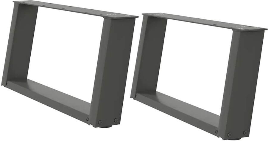 VidaXL Salontafelpoten U-vormig Staal Antraciet Salontafelpoten Metalen Tafelpoten Industrieel Design Salontafel Onderstel Tafelvoet - Foto 2