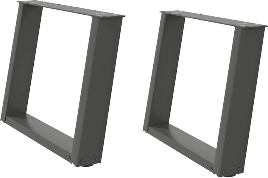 VidaXL Salontafelpoten U-vormig staal antraciet Salontafelpoten Metalen Tafelpoten Industrieel Design Salontafel Onderstel Tafelvoet