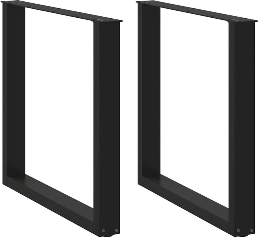 VidaXL Salontafelpoten U-vormig Staal Zwart Eettafel Potten Salontafel Poten Tafelpoten Zwart Metalen Tafelpoten Eettafel Onderstel