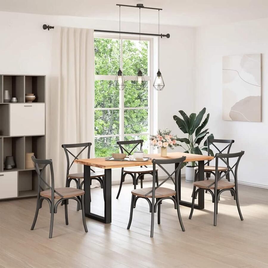 VidaXL Salontafelpoten U-vormig staal zwart Eettafelpoten Tafelpoten Eetkamerstoel Salontafelpoten Metalen Tafelpoten