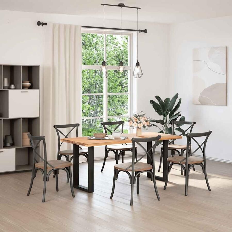 VidaXL Salontafelpoten U-vormig Staal Zwart Eettafelpoten Tafelpoten Eetkamerstoel Salontafelpoten Metalen Tafelpoten