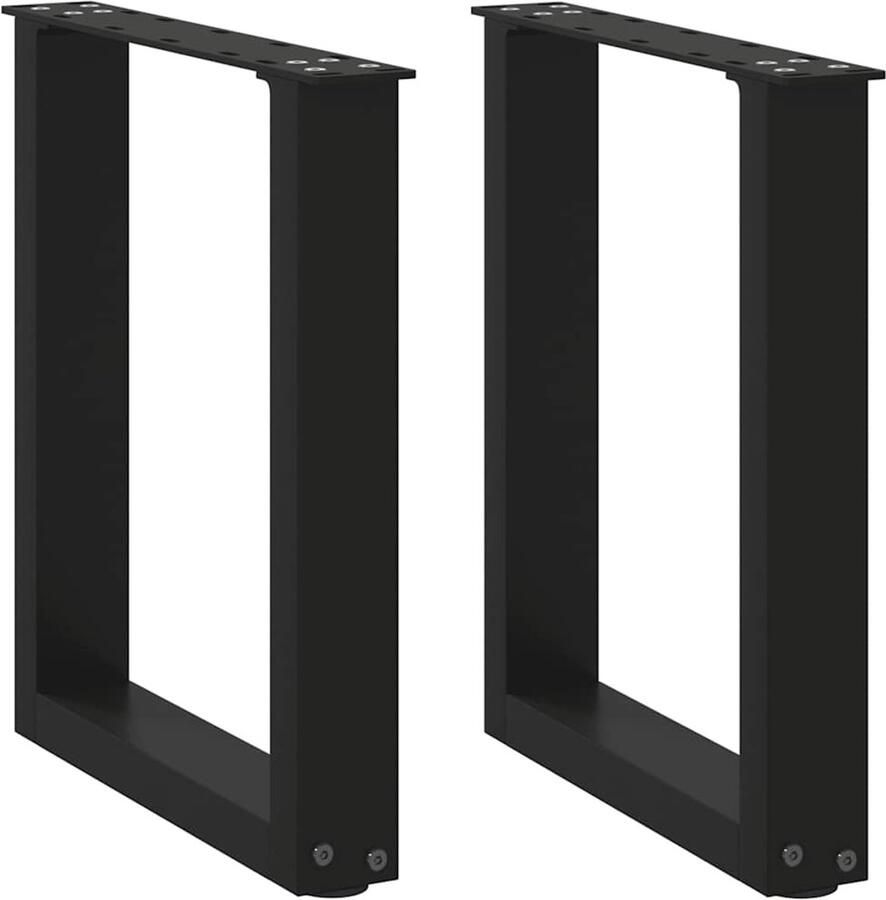 VidaXL Salontafelpoten U-vormig Staal Zwart Salontafel Potten Salontafel Poten Zwart Tafelpoten Industrieel Tafeltje Poten Metalen Tafelpoten