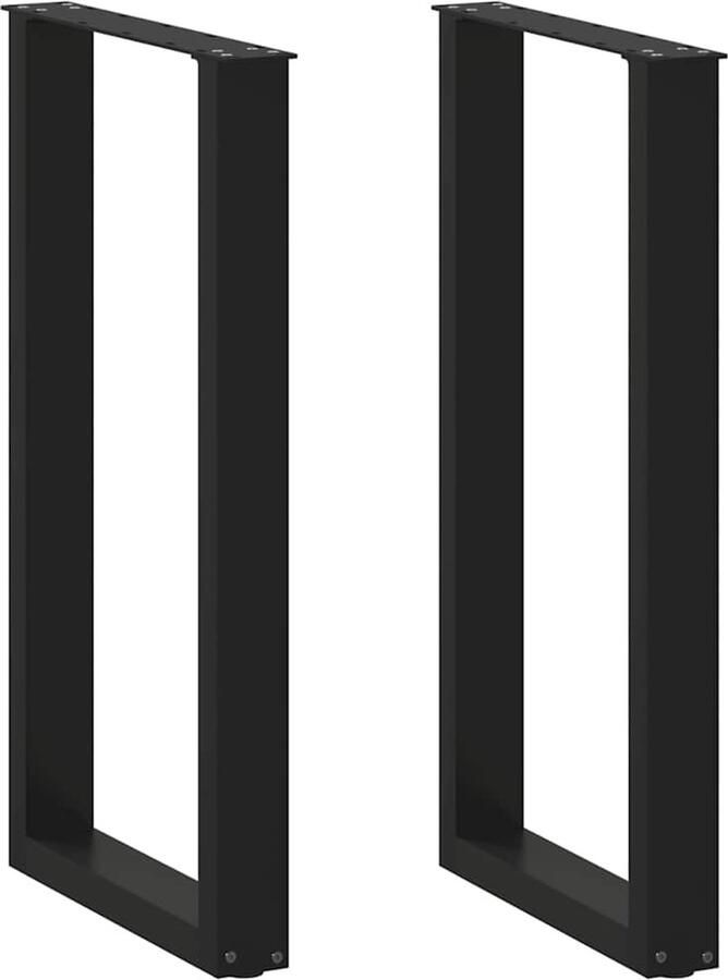VidaXL Salontafelpoten U-vormig Staal Zwart Salontafel Potten Tafelpoten Zwarte Tafelpoten Metalen Tafelpoten U-vormige Tafelpoten