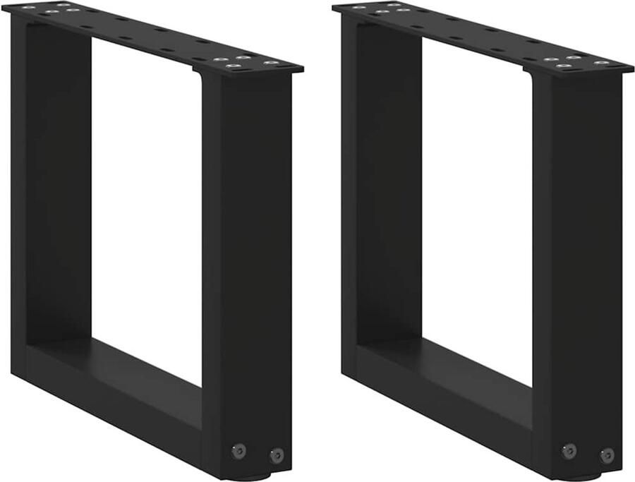 VidaXL Salontafelpoten U-vormig Staal Zwart Salontafelpoten Zwarte Tafelpoten Metalen Tafelpoten U-vormige Tafelpoten Salontafel Onderstel