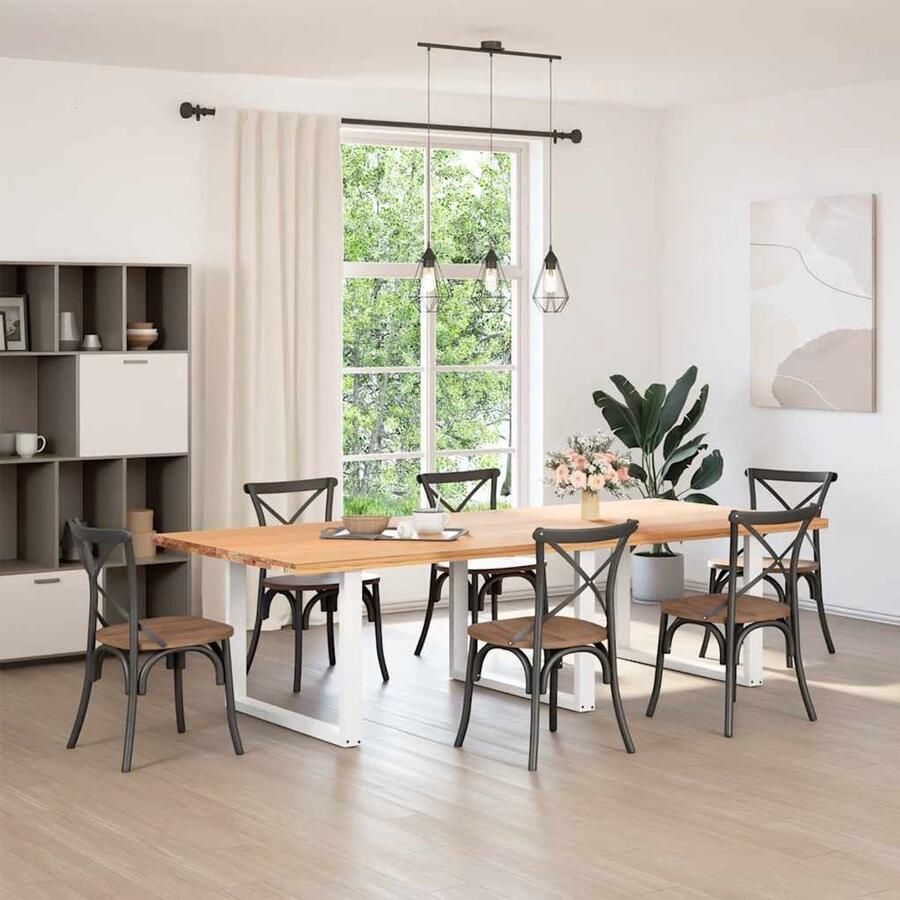 VidaXL Salontafelpoten U-vormig Wit 2 stuks Eettafelpoten Eetkamerstoel Tafelvoet Metalen Tafelpoot Witte Tafelpoot