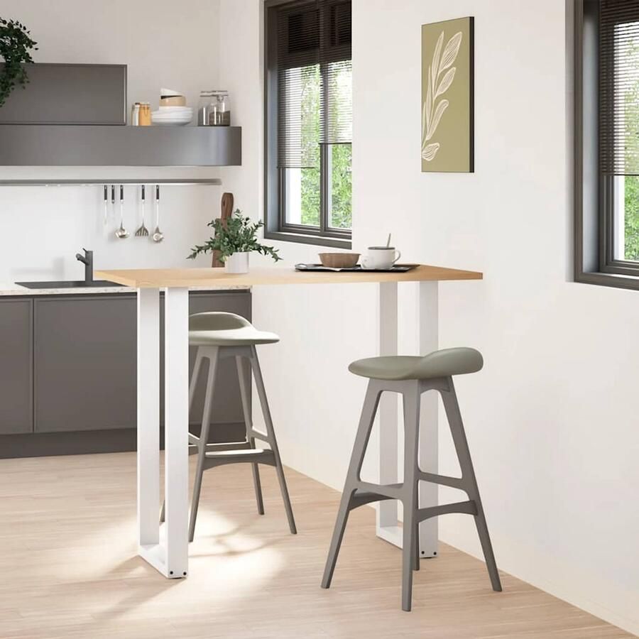 VidaXL Salontafelpoten U-vormig Wit Staal 2 st Salontafelpoten U-vormige Poten Salontafel Onderstel Metalen Poten Witte Salontafelpoten