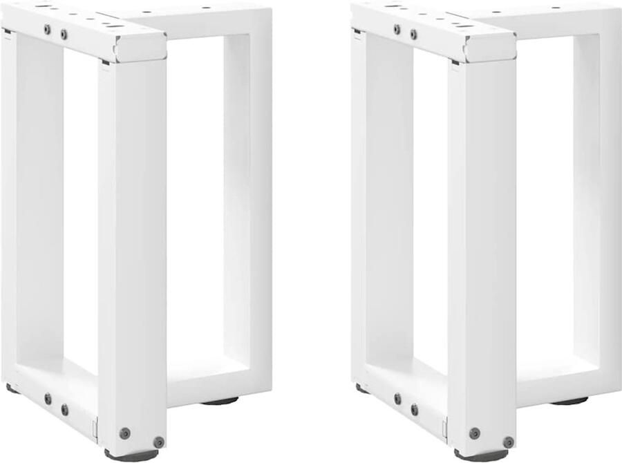 VidaXL Salontafelpoten Wit Staal Verstelbaar Salontafel Potten Metalen Tafelpoten T-vormige Tafelpoten Witte Tafelpoten Salontafel Onderstel