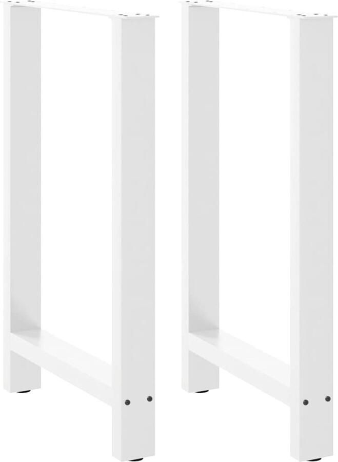 VidaXL Salontafelpoten Wit Staal Verstelbaar Salontafel Potten Salontafels Poten Tafelpoten Witte Tafelpoten Metalen Tafelpoten