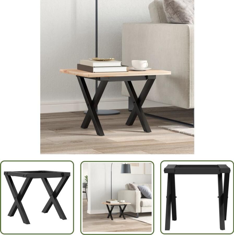 The Living Store IndustriÃle X-frame Tafelpoten 40 x 40 x 33 cm Massief Gietijzer Salontafel Poten Industriële Stijl Gietijzeren Tafelpoten Zwarte Tafelpoten Voor DIY - Foto 2