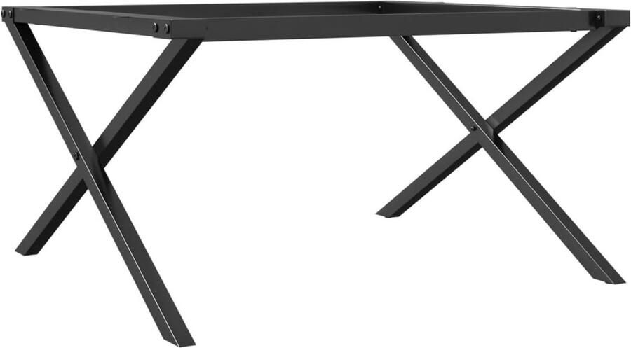 VidaXL Salontafelpoten X-frame 70x60x43 cm Gietijzer Salontafel Potten Tafelpoten Gietijzeren Tafelpoten Zwarte Tafelpoten Industriële Tafelpoten