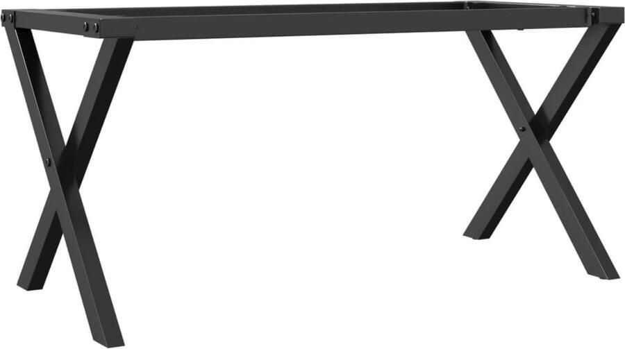 VidaXL Salontafelpoten X-frame Gietijzer Zwart Salontafel Potten Tafelpoten Gietijzeren Tafelpoten Zwarte Tafelpoten Industriële Tafelpoten - Foto 2