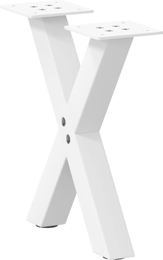 VidaXL Salontafelpoten X-vormig 40x30-31 cm Wit Salontafel Potten Metalen Tafelpoten X-vormige Tafelpoten Witte Tafelpoten Salontafel Onderstel