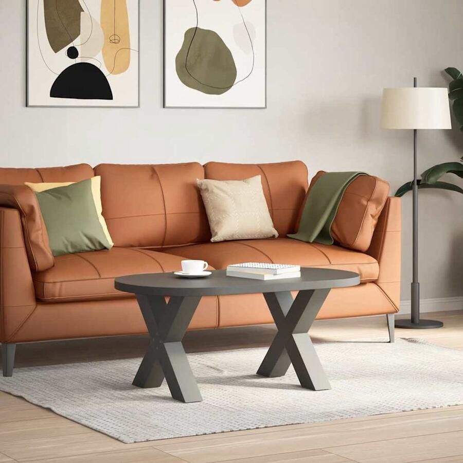 VidaXL Salontafelpoten X-vormig Antraciet Staal Salontafel Potten Metalen Tafelpoten X-vormige Tafelpoten Zwarte Tafelpoten Industrieel Design Meubels