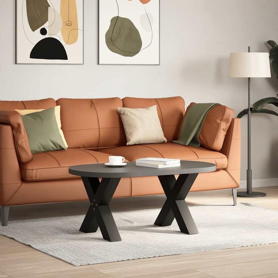 VidaXL Salontafelpoten X-vormig Zwart Staal 2 stuks Salontafel Potten Zwarte Tafelpoten Metalen Tafelpoten X-vormige Tafelpoten Salontafel Onderstel