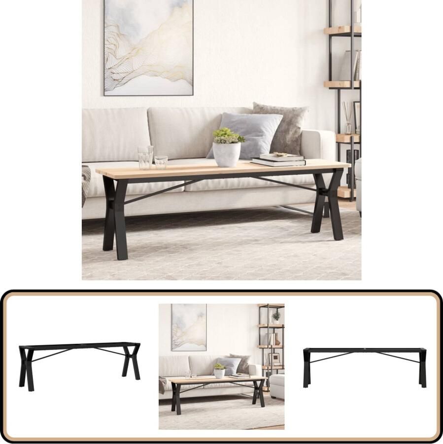 VidaXL Salontafelpoten Y-frame 140x30x43 cm Zwart Salontafel Potten Y-frame Tafelpoten Gietijzeren Tafelpoten Industriele Tafelpoten Metalen Tafelpoten