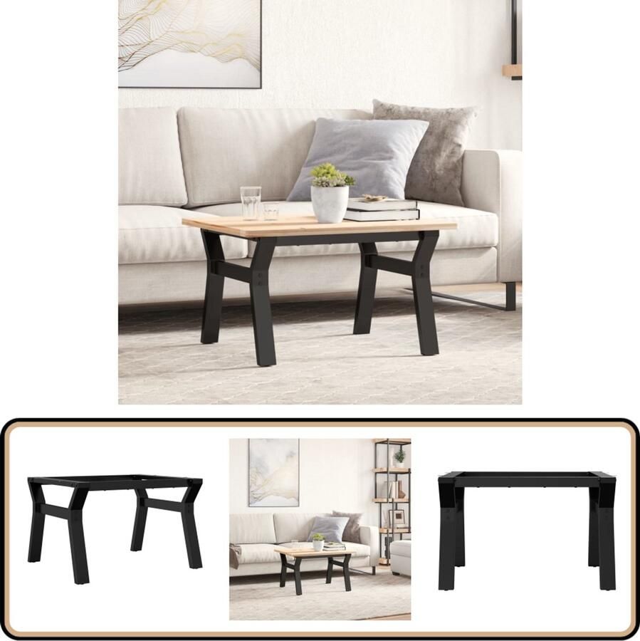 VidaXL Salontafelpoten Y-frame Gietijzer Zwart Salontafel Potten Y Frame Poot Gietijzeren Tafelpoten Zwarte Tafelpoten Industriële Tafelpoten