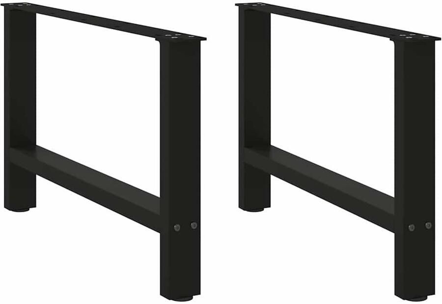 VidaXL Salontafelpoten Zwart 70x42-43 cm Staal Salontafel Potten Zwarte Salontafelpoten Metalen Salontafelpoten Salontafel Onderstel Tafelpoten Set