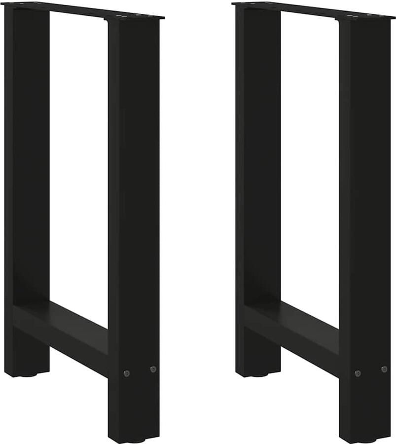 VidaXL Salontafelpoten Zwart Staal 2 stuks Salontafelpoten Zwarte Salontafelpoten Metalen Salontafelpoten Tafelpoten Set Twee Stuks Salontafelpoten