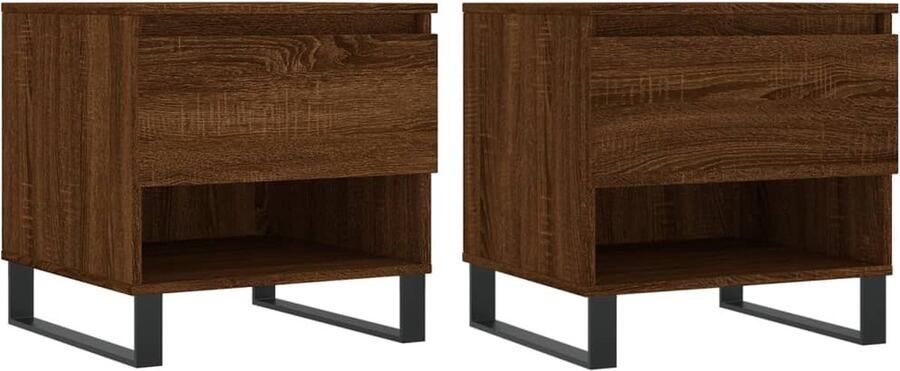 VidaXL -Salontafels-2-st-50x46x50-cm-bewerkt-hout-bruin-eikenkleur - Foto 6