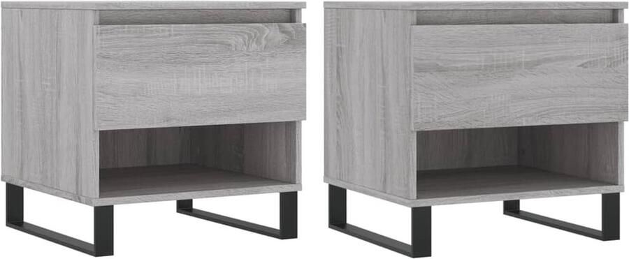 VidaXL -Salontafels-2-st-50x46x50-cm-bewerkt-hout-grijs-sonoma-eiken - Foto 2