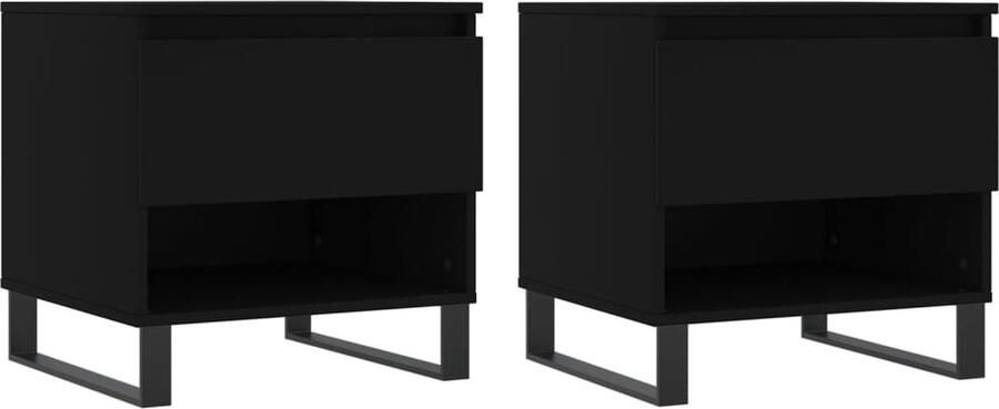 VidaXL -Salontafels-2-st-50x46x50-cm-bewerkt-hout-zwart - Foto 6