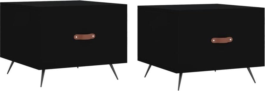 VidaXL -Salontafels-2-st-50x50x40-cm-bewerkt-hout-zwart - Foto 4