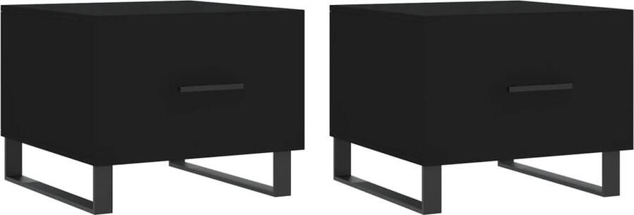 VidaXL -Salontafels-2-st-50x50x40-cm-bewerkt-hout-zwart - Foto 5