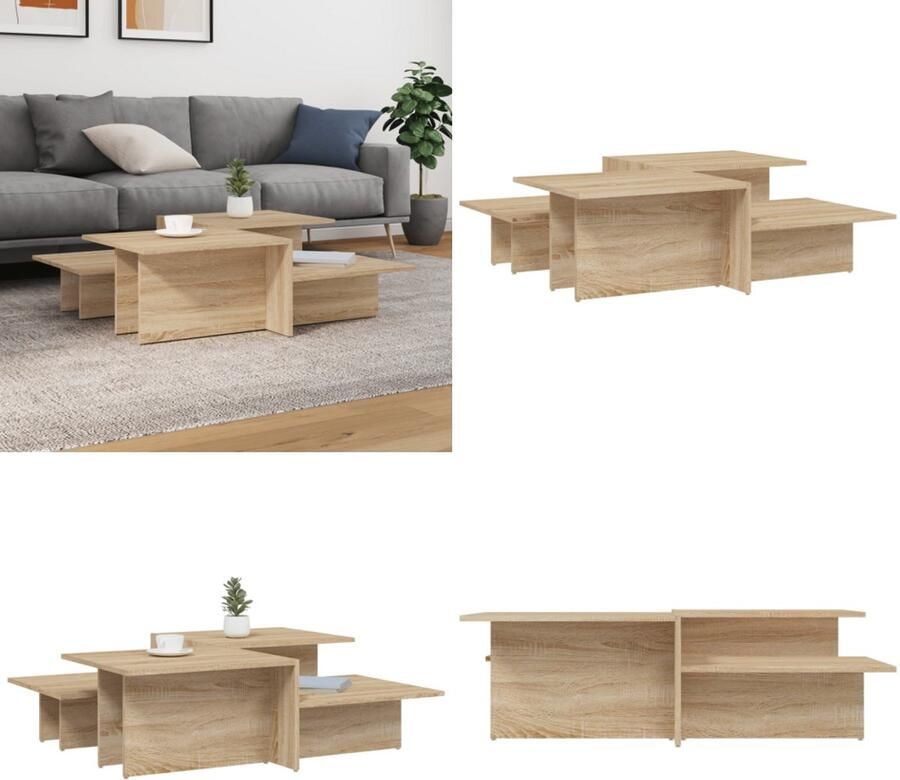 The Living Store Salontafels Sonoma Eiken Bewerkt Hout 111.5 x 50 x 33 cm Trendy Design Salontafel Salontafeltje Houten Salontafel Eiken Salontafel Design Salontafel