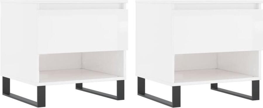 VidaXL -Salontafels-2-st-50x46x50-cm-bewerkt-hout-hoogglans-wit