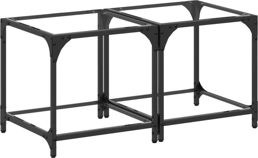 VidaXL Salontafels Set van 2 Glazen blad 40x40x40 cm Salontafel Salontafels Bijzettafel Banktafel