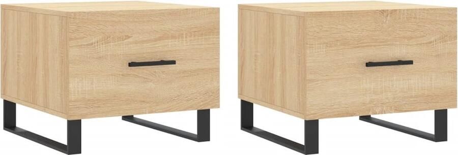 VidaXL Salontafels 2 stuks Sonoma eiken 50x50x40 cm Salontafel Salontafels Bijzettafel Banktafel