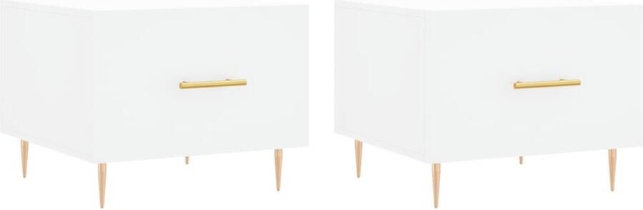 VidaXL Salontafels 2 stuks Wit Bewerkt Hout Salontafel Bijzettafels Houten Salontafel Witte Salontafel Salontafeltje Koffietafel Tv Tafeltje Living Room Furniture Meubilaar Design Meubel Modern Meubilaar Compact Salontafel