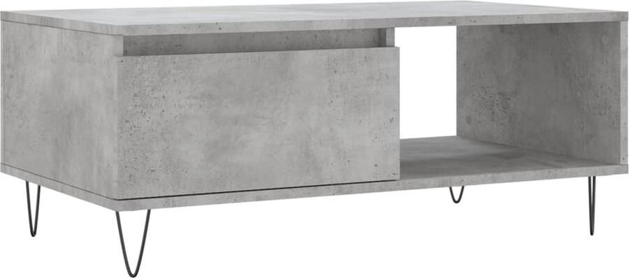 VidaXL Salontafel 90x50x36 5 cm bewerkt hout betongrijs Salontafel Salontafels Houten Salontafel Grijze Salontafel Betonnen Salontafel