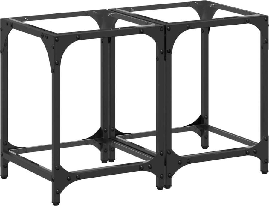 VidaXL Salontafels Set van 2 Transparant glas 30x30x40 cm Salontafel Bijzettafel Banktafel Houten Tafels Glazen Tafelbladen