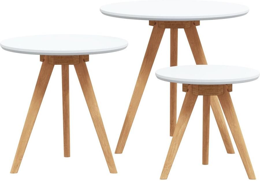 VidaXL Salontafels Wit Gefabriceerd hout Middelgroot Minimalistisch - Foto 2