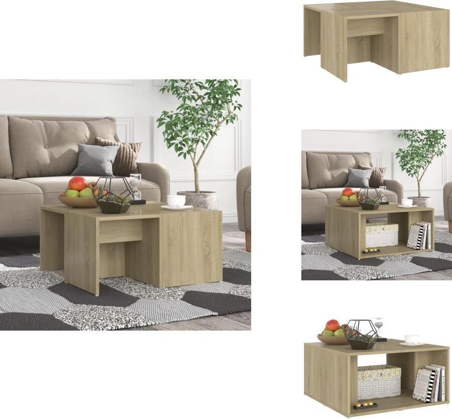VidaXL Salontafelset Salontafelsets Salontafel Set Salontafel Sets Salontafels 4 st 33x33x33 cm bewerkt hout sonoma eikenkleurig