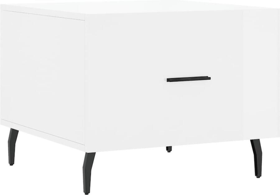 The Living Store Salontafel name Salontafel 50 x 50 x 40 cm Hoogglans wit Salontafel Salontafeltje Koffietafel Tv Tafeltje Houten Salontafel