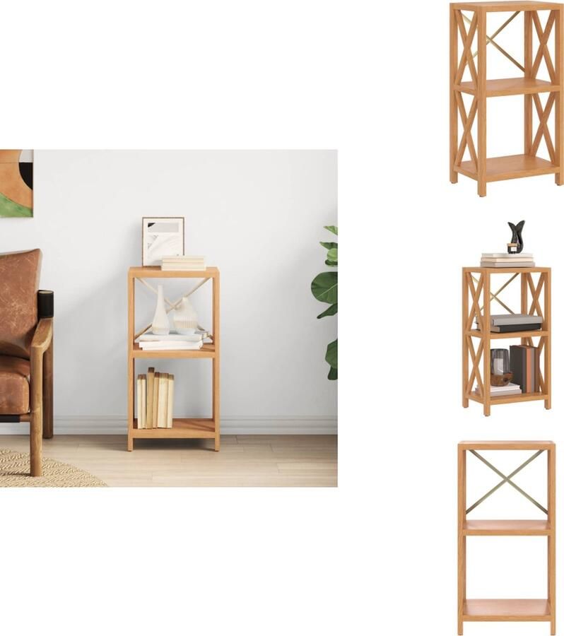 VidaXL Schap Schappen Boekenkast Garagekast Opbergrek 3-laags 40x30x78 cm massief eikenhout