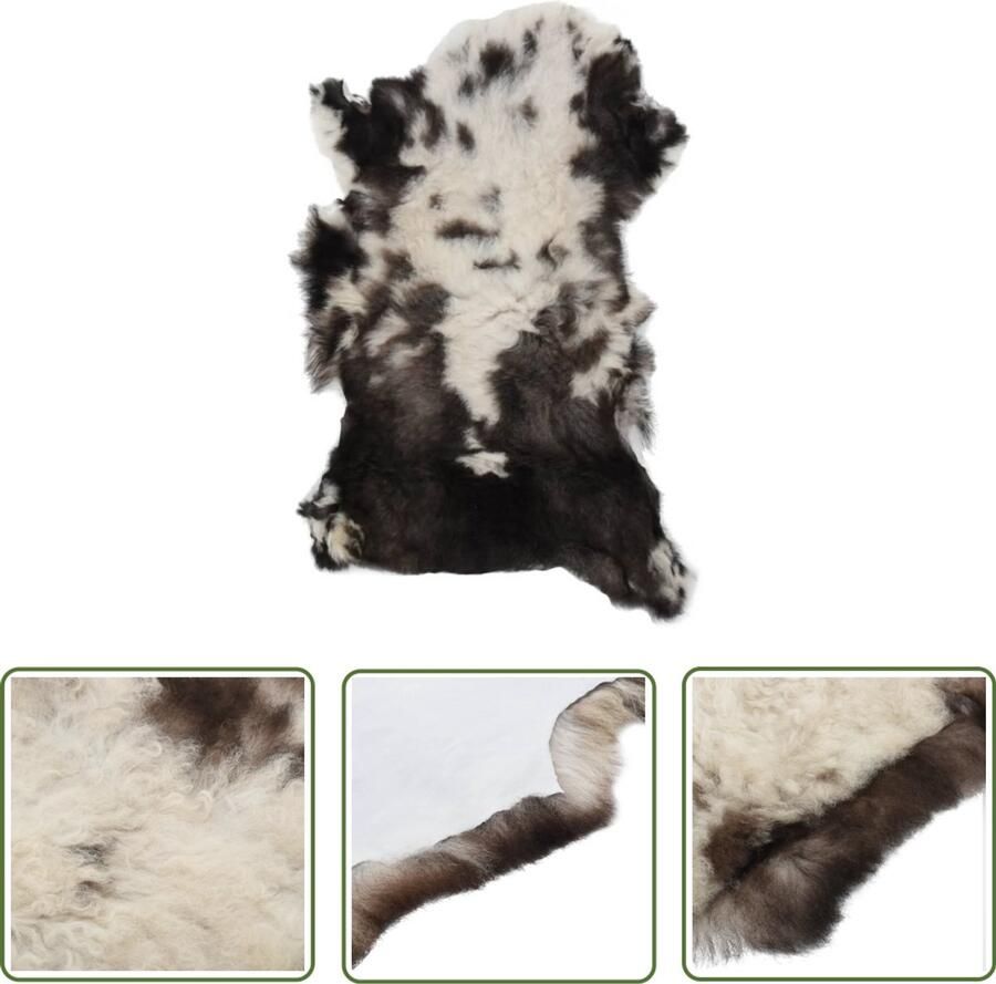 VidaXL Schapenvacht 70x100 cm Gemengde Kleuren Schapenvacht Vloerkleden Woonaccessoires Huiselijk Gezellig Zacht Luxe Vintage Kamerdecoratie Meubilairdekking Multicolour Naturel