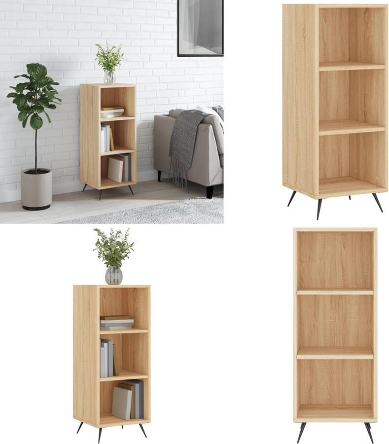 VidaXL Schappenkast 34 5x32 5x90 cm bewerkt hout sonoma eikenkleurig Schappenkast Schappenkasten Wandkast Kast