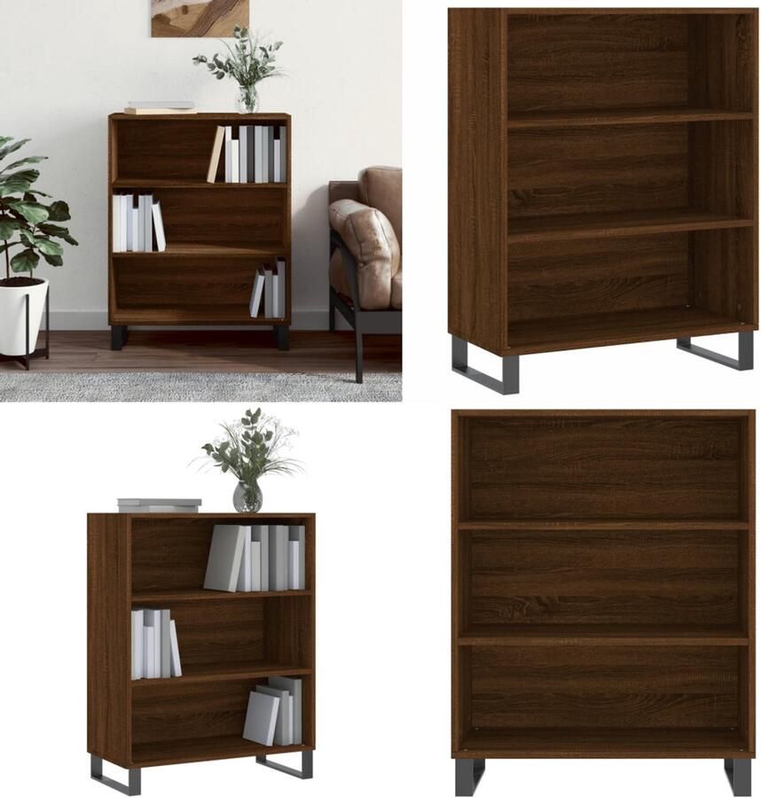 VidaXL Schappenkast 69 5x32 5x90 cm bewerkt hout bruin eikenkleur Schappenkast Schappenkasten Wandkast Kast