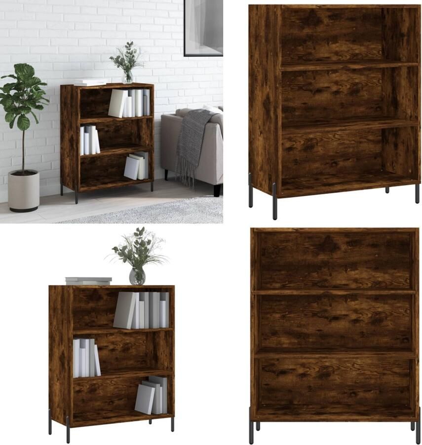 VidaXL Schappenkast 69-5x32-5x90 cm bewerkt hout gerookt eikenkleurig Schappenkast Schappenkasten Wandkast Kast