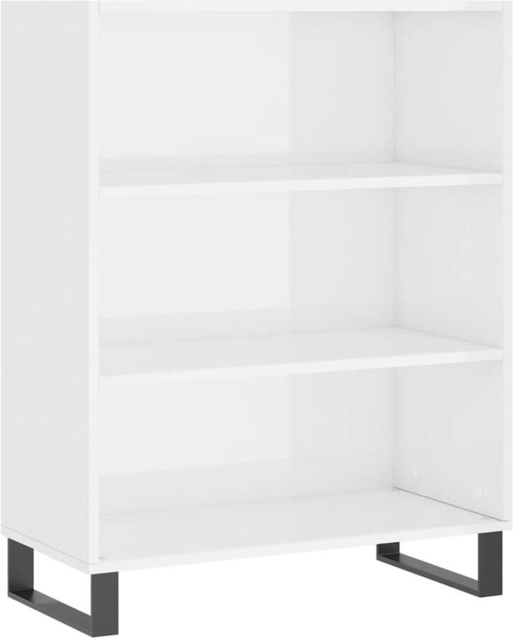 VidaXL Schappenkast Hoogglans Wit 69 5x32 5x90 cm Schappenkast Boekenplank Opbergkast Witte Kast Modern Design