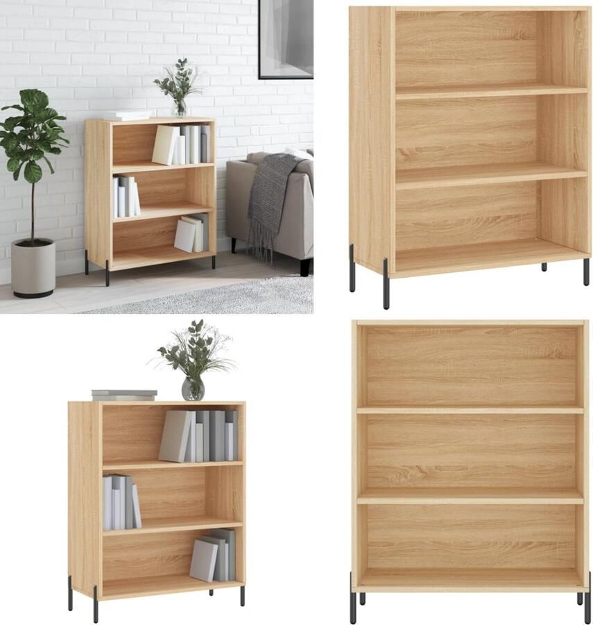 VidaXL Schappenkast 69-5x32-5x90 cm bewerkt hout sonoma eikenkleurig Schappenkast Schappenkasten Wandkast Kast