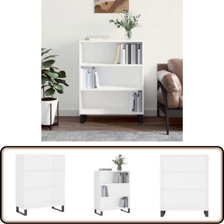 VidaXL Schappenkast Wit 69 5x32 5x90 cm Schappenkast Houten Kast Witte Kast Modern Design Opbergkast